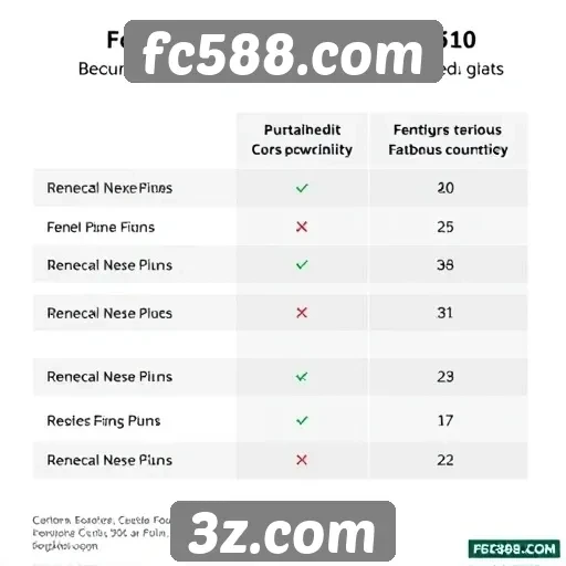 Comparativo de bônus oferecidos por fc588.com